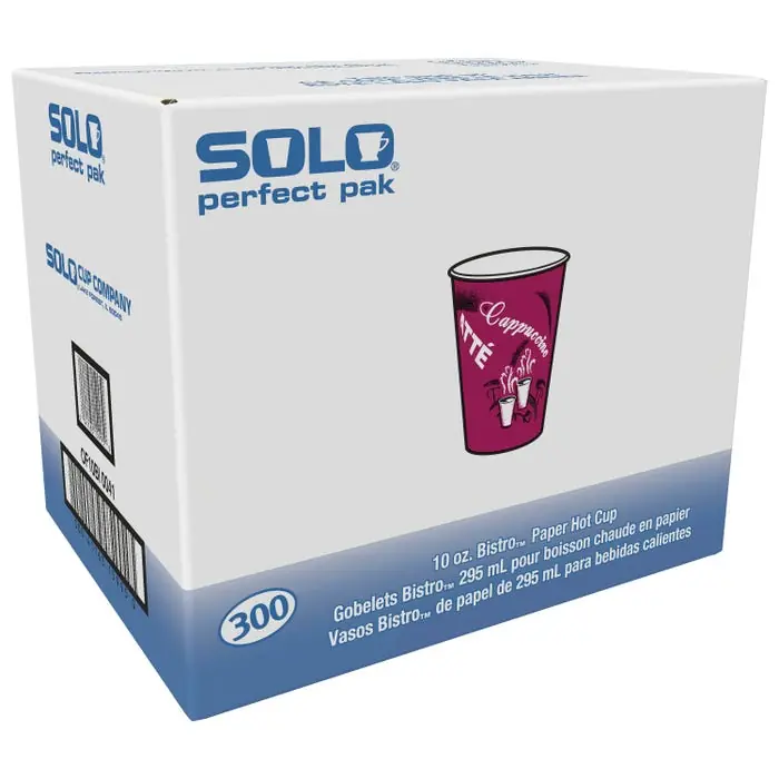 Solo Single Sided Paper Hot Cup, 10 Ounces, Maroon, Pack of 300 Best Choice